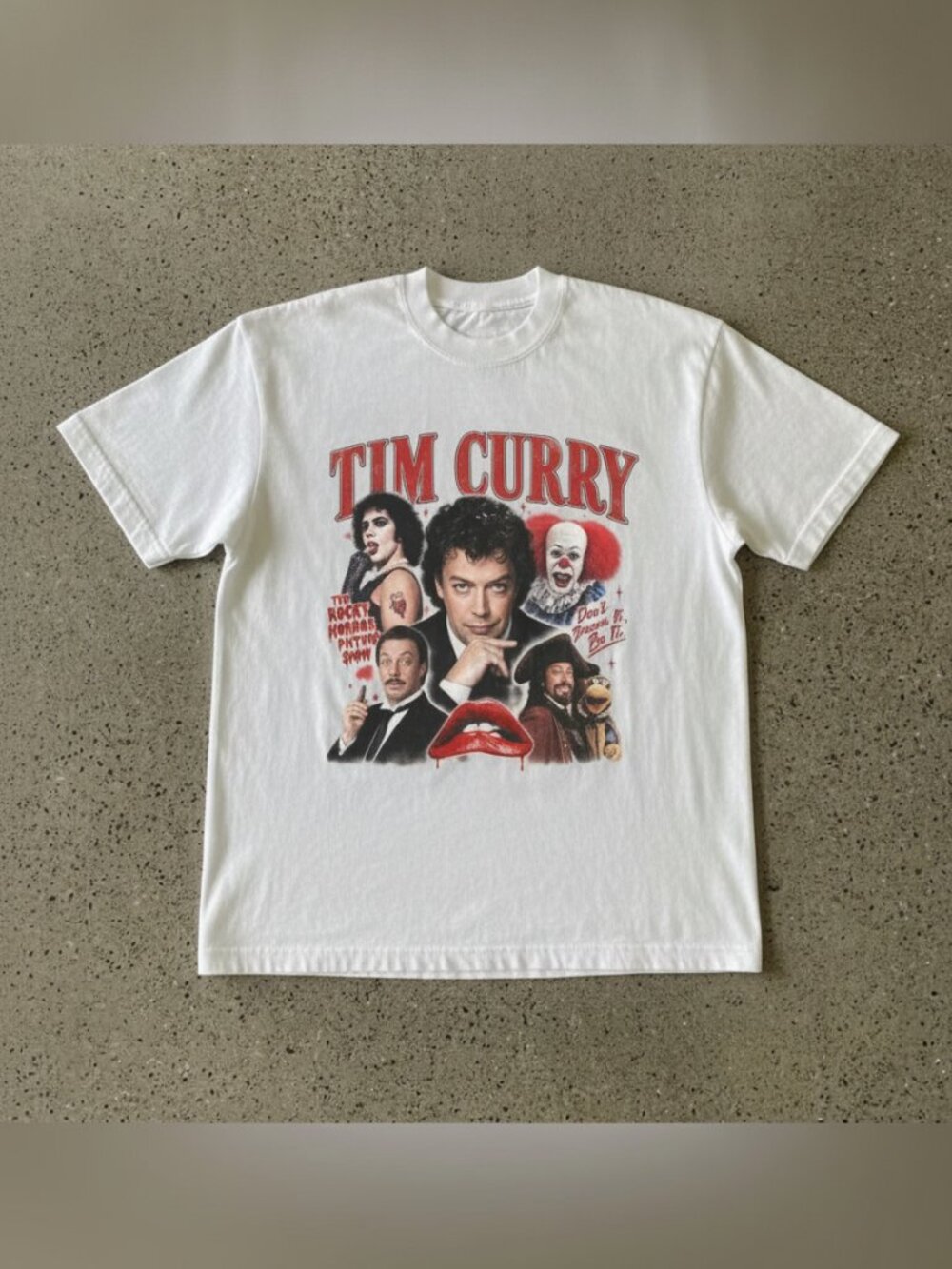 Tim Curry Graphic T-Shirt, Rocky Horror Inspired Vintage Style Tee, Unisex White